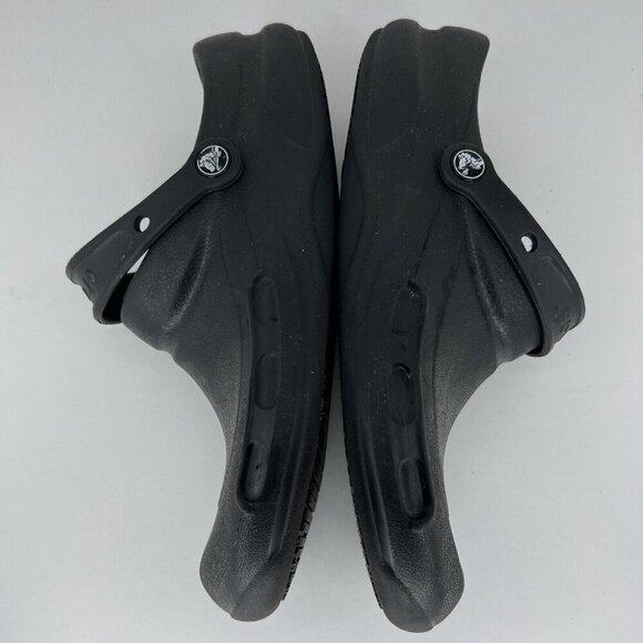 Crocs At Work Solid Black Classic Bistro Clogs Mens Size 9 Women’s Size 11 - Picture 7 of 9